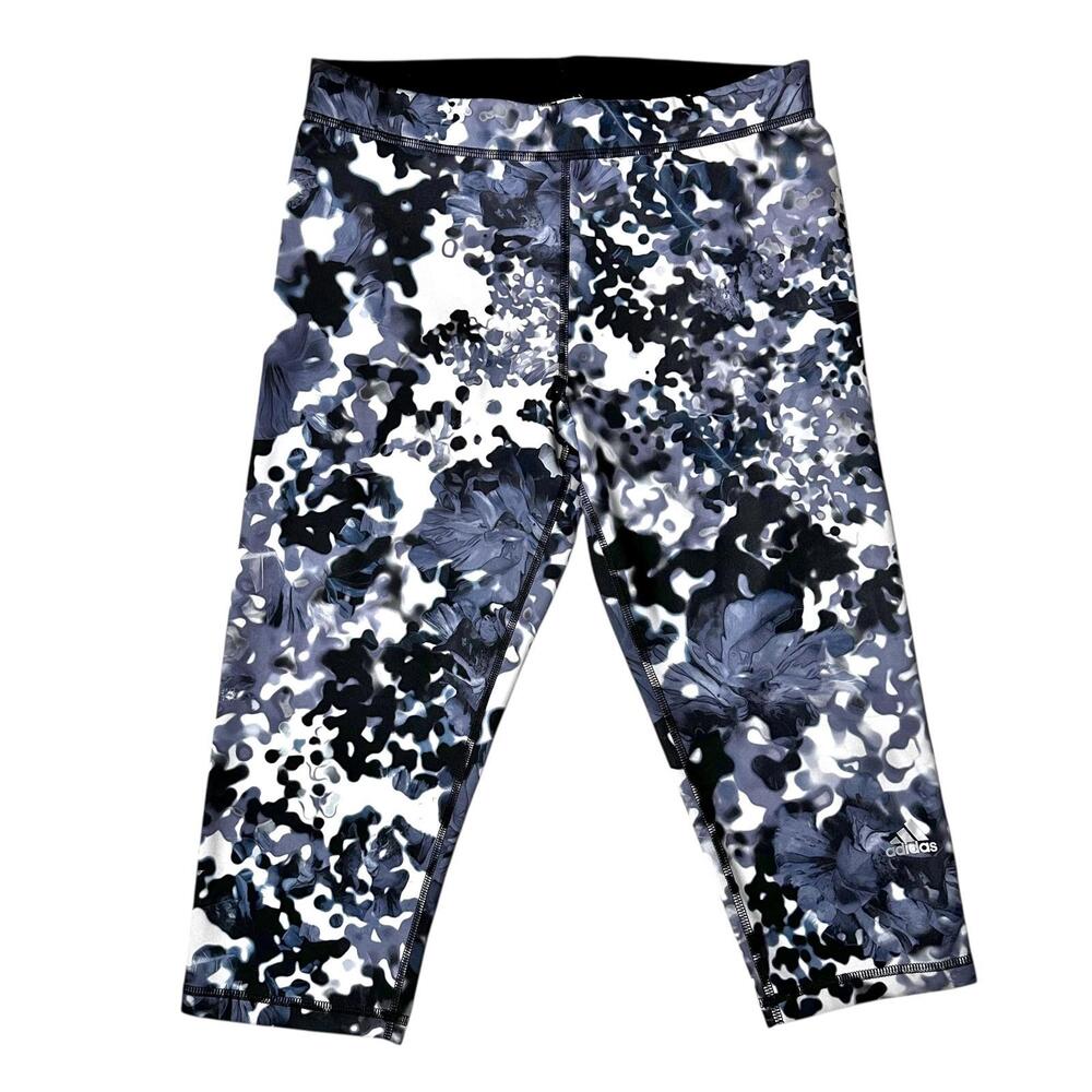 Adidas Climalite Watercolor Print Capri Leggings Women's L